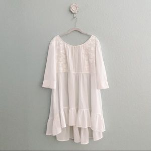 Eshakti • White Embroidered Hi Low Tunic